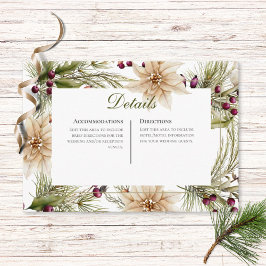 Cartão De Informações Recepção Boho Winter Greenery Boughs