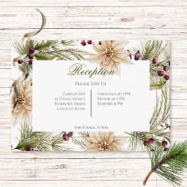 Cartão De Informações Recepção Boho Winter Greenery Boughs