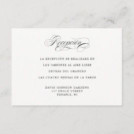 Cartão De Informações Recepção da Língua Espanhola e Enclausuramento de 