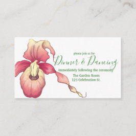 Cartão De Informações Recepção da Orquídea Pink Lady Slipper