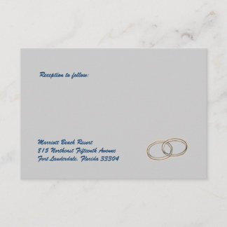 Cartão De Informações Recepção de Alianças de Casamento