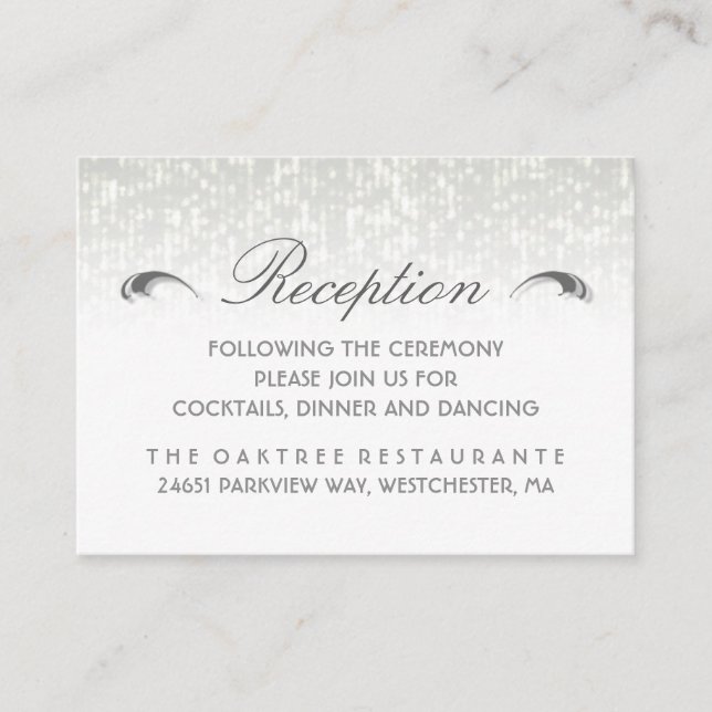 Cartão De Informações Recepção de Arte de Simplicidade de Cinzas Brancas (Frente)