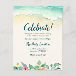 Cartão De Informações Recepção de Bat Mitzvah Floral em Aquarela na Prai