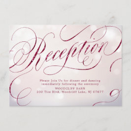 Cartão De Informações Recepção de caligrafia vintage glamurosa em burgun