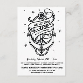 Cartão De Informações Recepção de casamento Anchor Faca Tatuagem Tradici