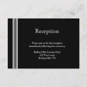 Cartão De Informações Recepção de Casamento Art Déco Preto e Branco com