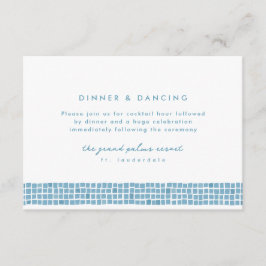 Cartão De Informações Recepção de casamento azul grego quadro simples az