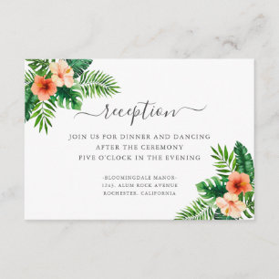 Cartão De Informações Recepção de casamento Botânica De Aquarela Trop