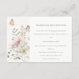 Cartão De Informações Recepção de casamento Botânica de Lilac Wildflower