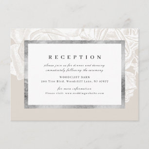 Cartão De Informações Recepção de casamento botânica de luxe rosa