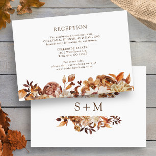 Cartão De Informações Recepção de Casamento Botânico de Terracota de Out