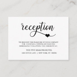 Cartão De Informações Recepção de casamento Branca Clássica Moderna de B