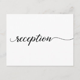 Cartão De Informações Recepção de casamento branca preto simples minimal