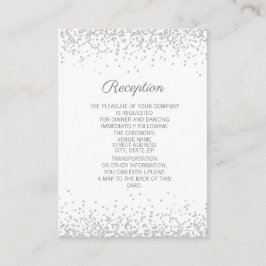 Cartão De Informações Recepção de casamento brilhante de diamante branco