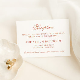 Cartão De Informações Recepção de Casamento Clássica e Elegante em Terra