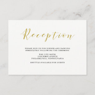 Cartão De Informações Recepção de Casamento Clássica Glamurosa com Doura
