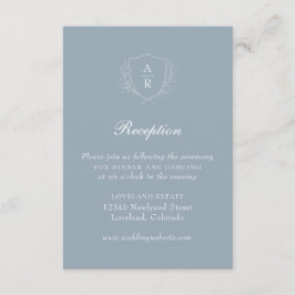Cartão De Informações Recepção de Casamento com Crista de Folhas Simples