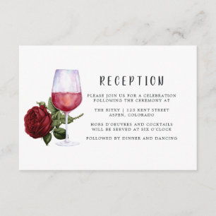 Cartão De Informações Recepção de Casamento com Degustação de Vinho Flor