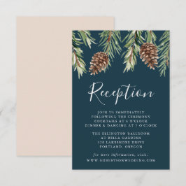 Cartão De Informações Recepção de Casamento com Pinceladas de Inverno de