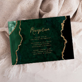 Cartão De Informações Recepção de Casamento com Roteiro de Ágata Dourada