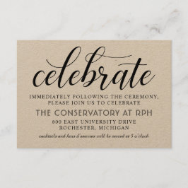 Cartão De Informações Recepção de Casamento com Roteiro Preto Rústico Mo