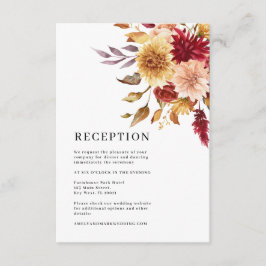 Cartão De Informações Recepção de casamento das flores de queda