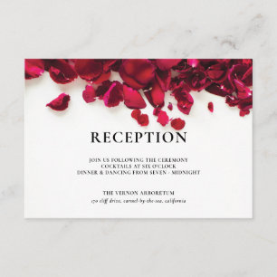 Cartão De Informações Recepção de casamento das rosas vermelhas