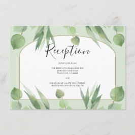 Cartão De Informações Recepção de casamento de Arco Eucalyptus Boho Verd