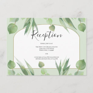 Cartão De Informações Recepção de casamento de Arco Eucalyptus Boho Verd