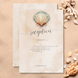 Cartão De Informações Recepção de casamento de Areia Costeira Moderna