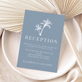 Cartão De Informações Recepção de casamento de Árvore Tropical Dusty Blu