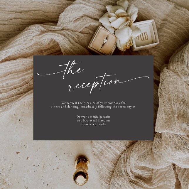 Cartão De Informações Recepção de casamento de Caligrafia Moderna BLAIRE (Criador carregado)