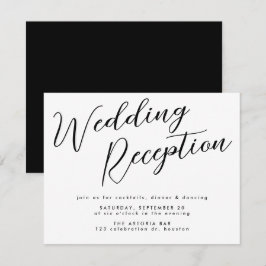 Cartão De Informações Recepção de casamento de Caligrafia Personalizada