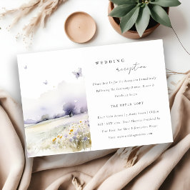 Cartão De Informações Recepção de casamento de Campo da Borboleta de Flo