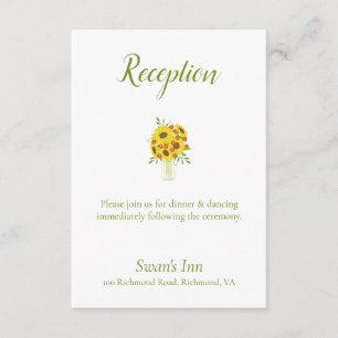 Cartão De Informações Recepção de casamento de Charme de Girassol