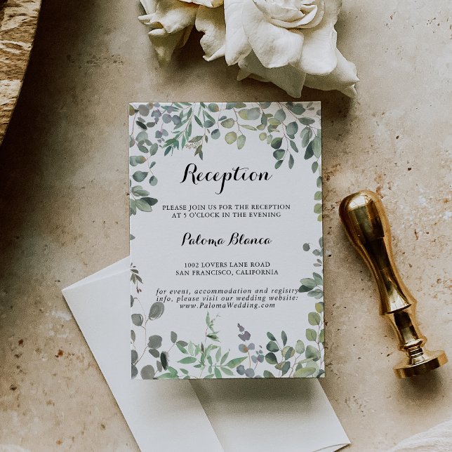 Cartão De Informações Recepção de casamento de Delícia de Foliagem de Eu (Criador carregado)