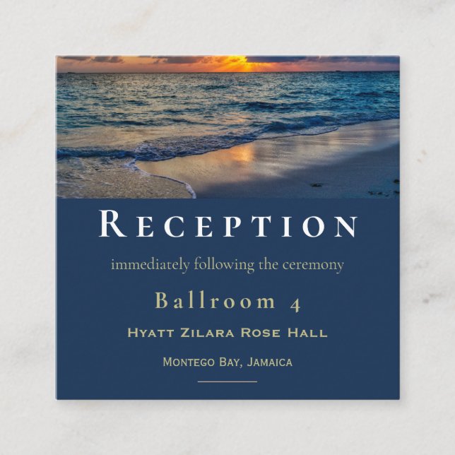 Cartão De Informações Recepção de casamento de Destino de Skies Sunny (Frente)