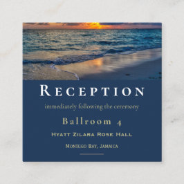 Cartão De Informações Recepção de casamento de Destino de Skies Sunny