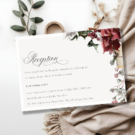 Cartão De Informações Recepção de casamento de fauna festiva, de inverno