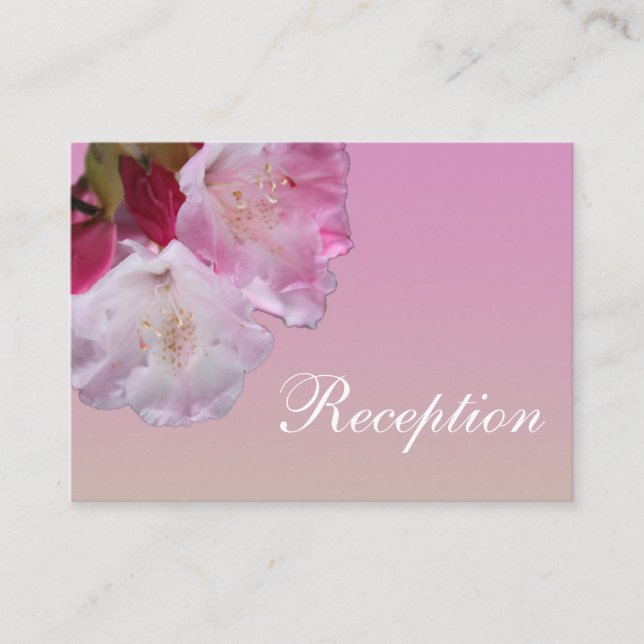 Cartão De Informações recepção de casamento de flores rododendrónicas ro (Frente)