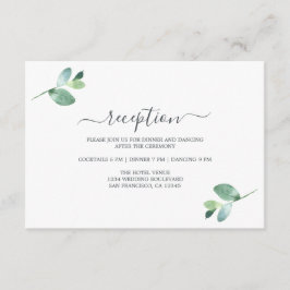 Cartão De Informações Recepção de casamento de Folhagem Eucalyptus com S