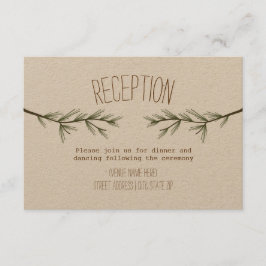 Cartão De Informações Recepção de Casamento de Galhos de Sempre-Verde Rú