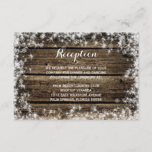 Cartão De Informações Recepção de Casamento de Inverno em Celeiro de Mad