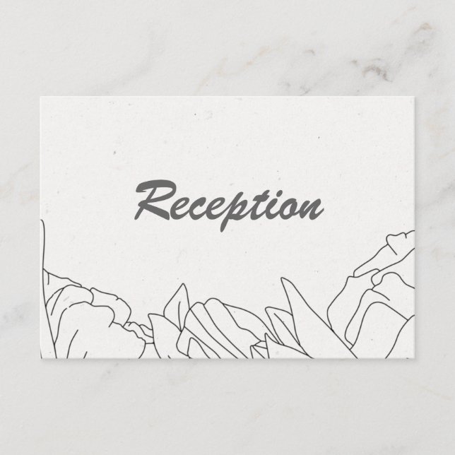Cartão De Informações Recepção de casamento de linha mínima elegante (Frente)