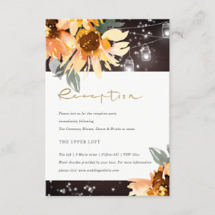 Cartão De Informações Recepção de casamento DE MADEIRA MASON JAR STARRY