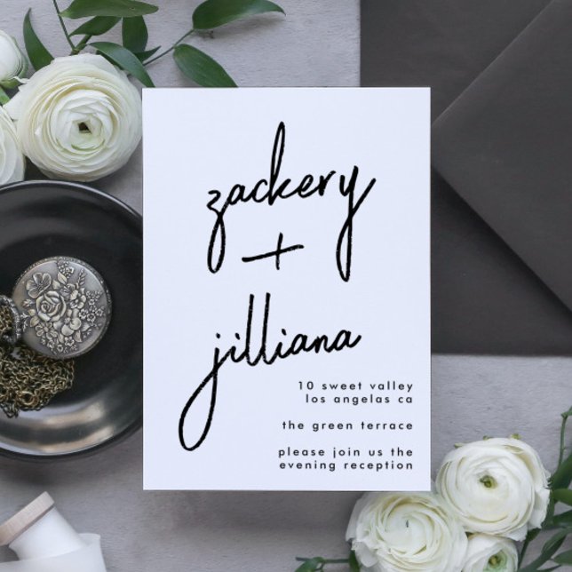 Cartão De Informações Recepção de casamento de Na moda personalizada mod (Criador carregado)