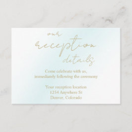 Cartão De Informações Recepção de casamento de Onda de Cor Azul