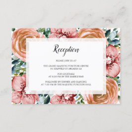 Cartão De Informações Recepção de casamento de Orquídeas Rosas de Laranj