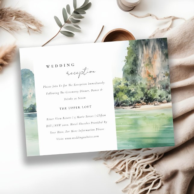 Cartão De Informações Recepção de casamento de paisagem costeira suave d (Criador carregado)