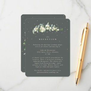 Cartão De Informações Recepção de casamento de Pedra Verde+Eucalyptus